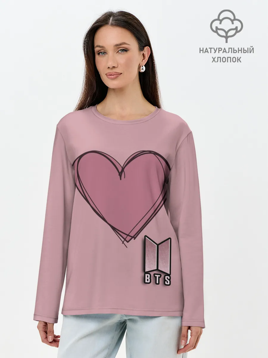Лонгслив женский. Хлопок / BTS