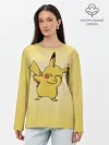 Лонгслив женский. Хлопок / Pikachu Pika Pika