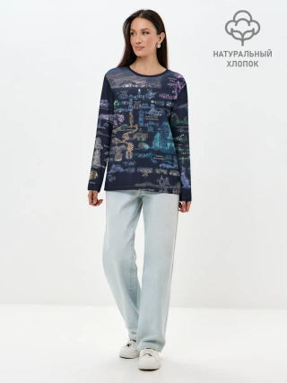 Лонгслив женский. Хлопок / HOLLOW KNIGHT WORLD