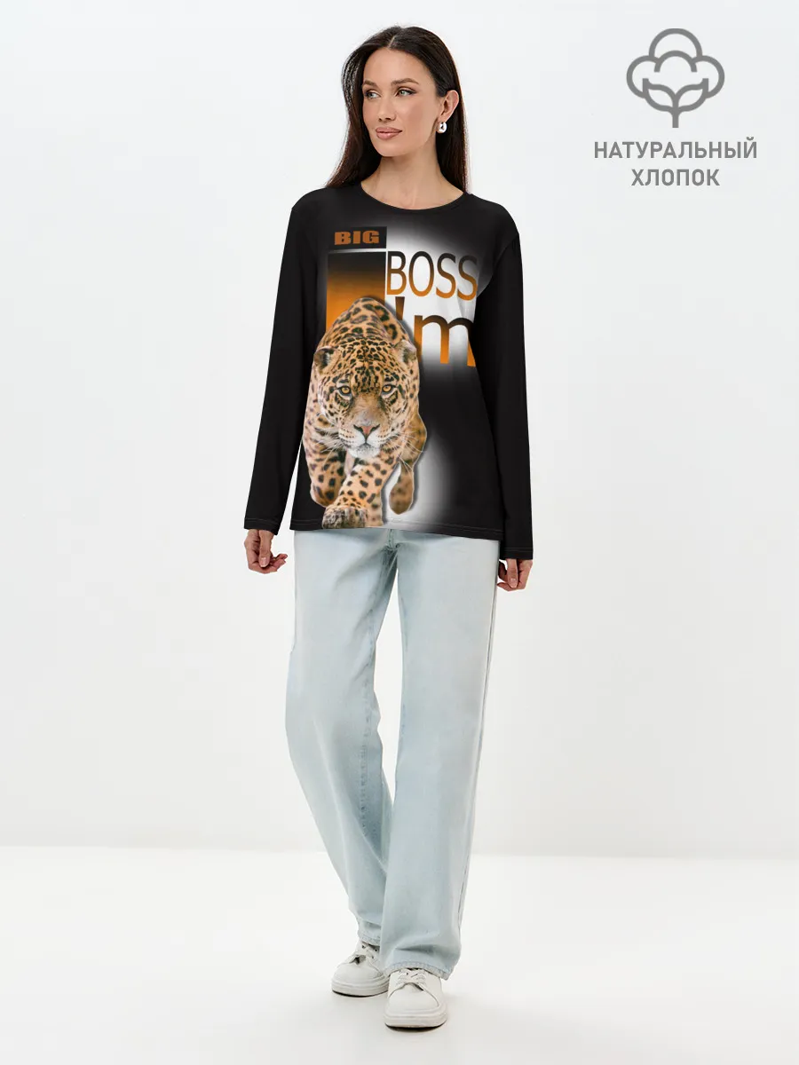 Лонгслив женский. Хлопок / Я Босс Im big boss