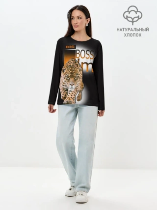 Лонгслив женский. Хлопок / Я Босс Im big boss