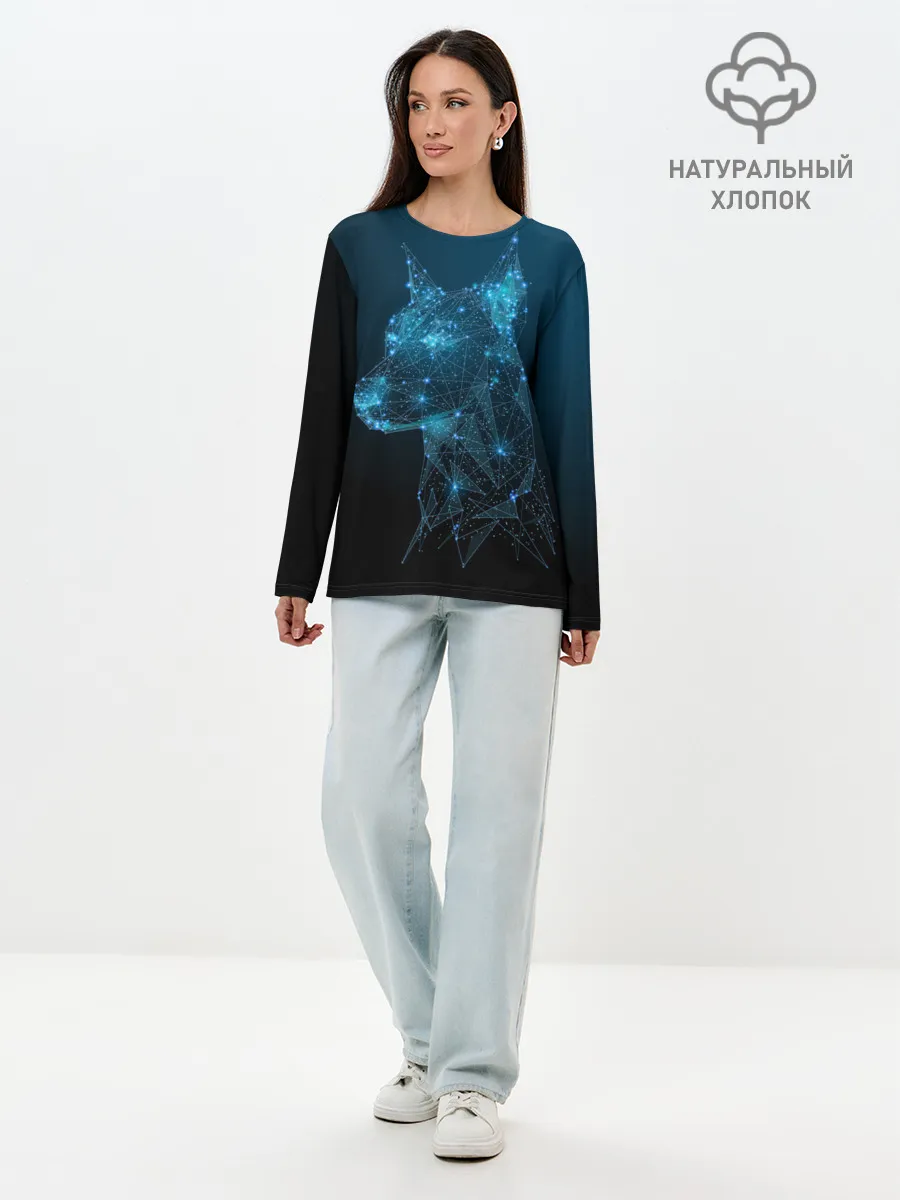 Лонгслив женский. Хлопок / Доберман