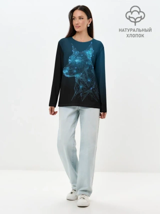 Лонгслив женский. Хлопок / Доберман