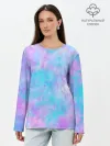 Лонгслив женский. Хлопок / Мрамор Tie Dye