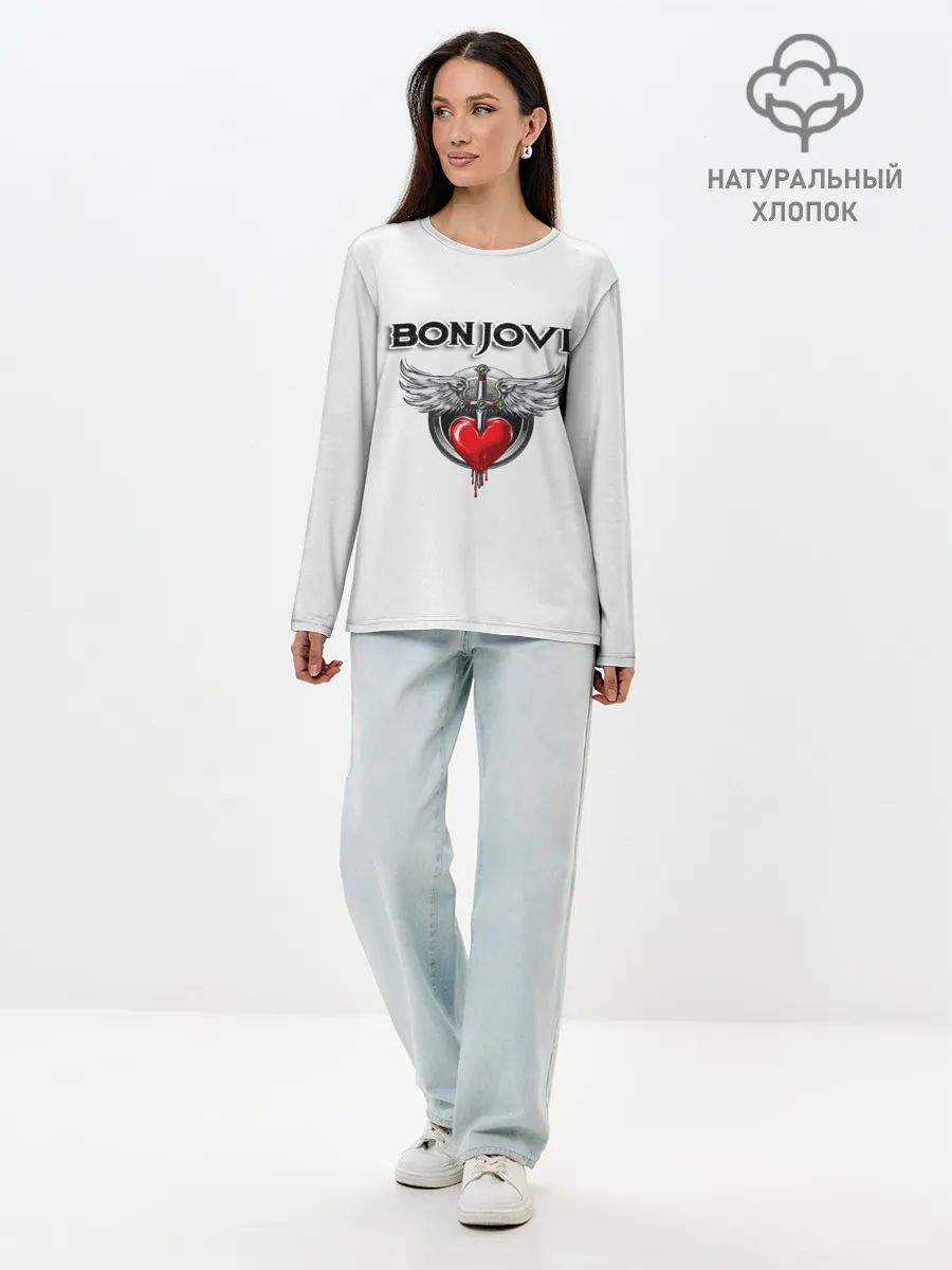 Лонгслив женский. Хлопок / Bon Jovi