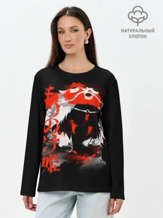 Лонгслив женский. Хлопок / Принцесса Мононоке
