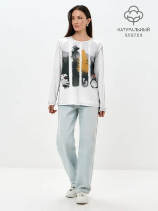 Лонгслив женский. Хлопок / Четыре хранителя леса