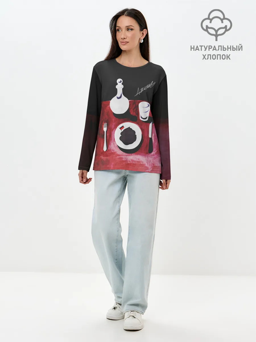 Лонгслив женский. Хлопок / ДЖИЗУС - Нога в Ногу с Этой...