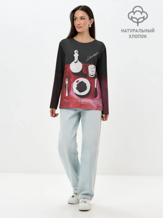 Лонгслив женский. Хлопок / ДЖИЗУС - Нога в Ногу с Этой...