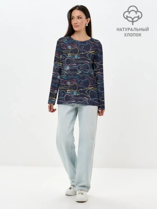 Лонгслив женский. Хлопок / Гитары