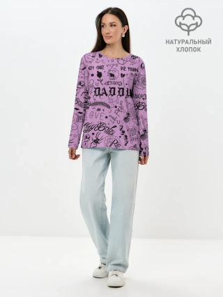 Лонгслив женский. Хлопок / Lil Peep Tattoo