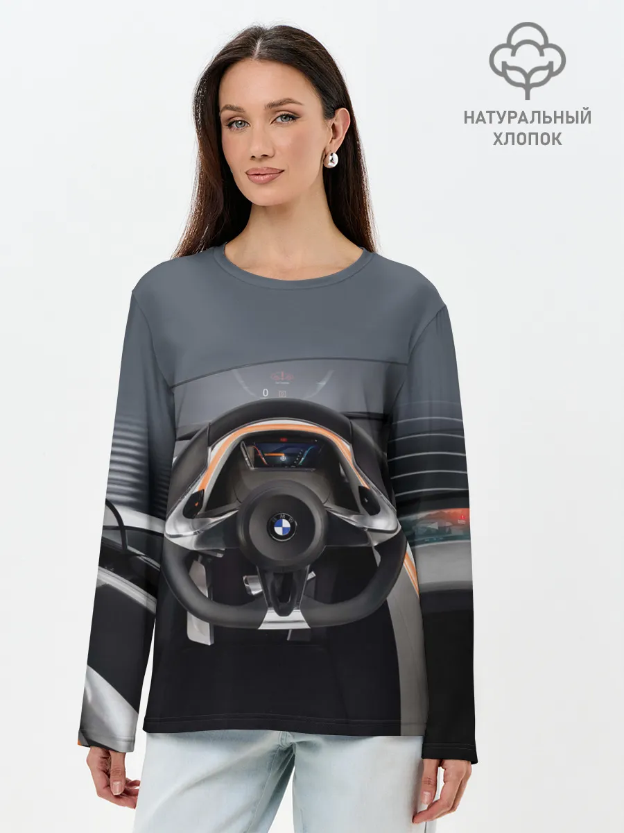 Лонгслив женский. Хлопок / BMW