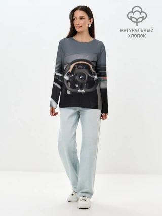Лонгслив женский. Хлопок / BMW
