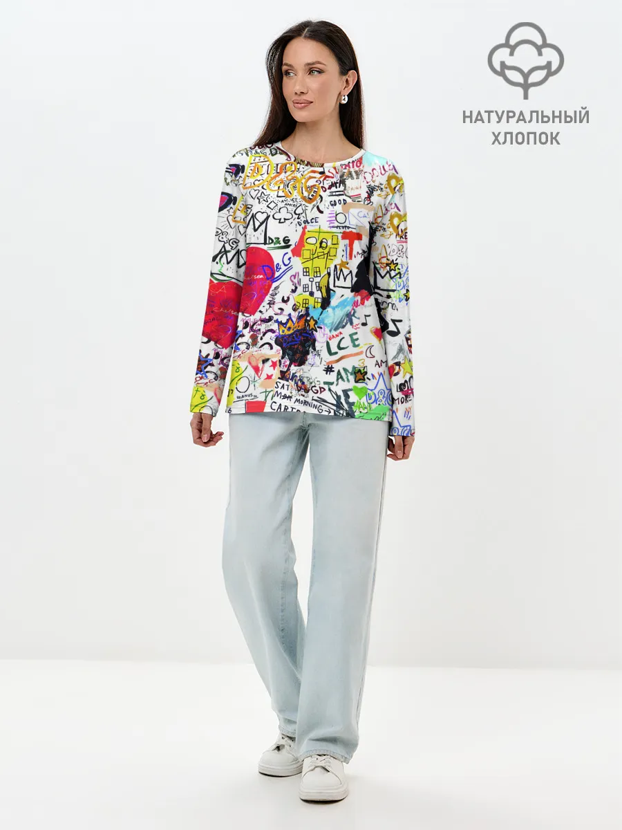 Лонгслив женский. Хлопок / DG paint