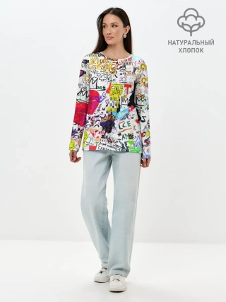 Лонгслив женский. Хлопок / DG paint