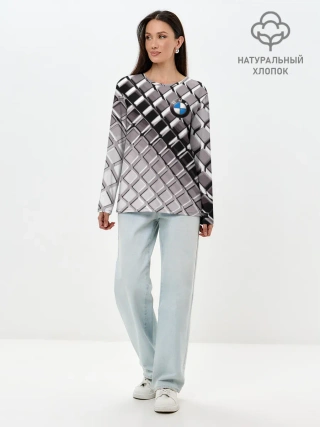 Лонгслив женский. Хлопок / BMW