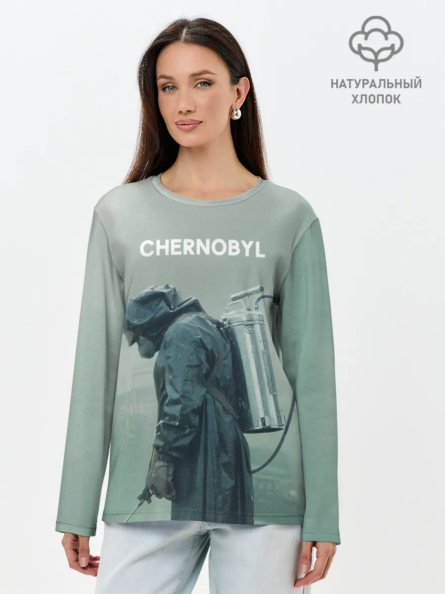 Лонгслив женский. Хлопок / Чернобыль