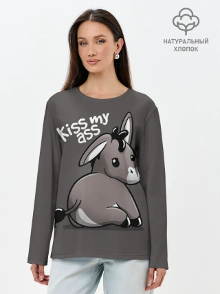 Лонгслив женский. Хлопок / Мягкий ослик