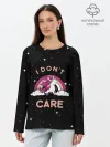 Лонгслив женский. Хлопок / Unicorn. I Dont Care