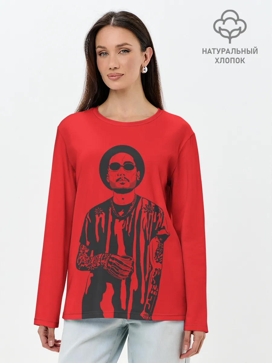 Лонгслив женский. Хлопок / Скриптонит