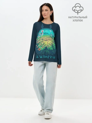 Лонгслив женский. Хлопок / Totoro