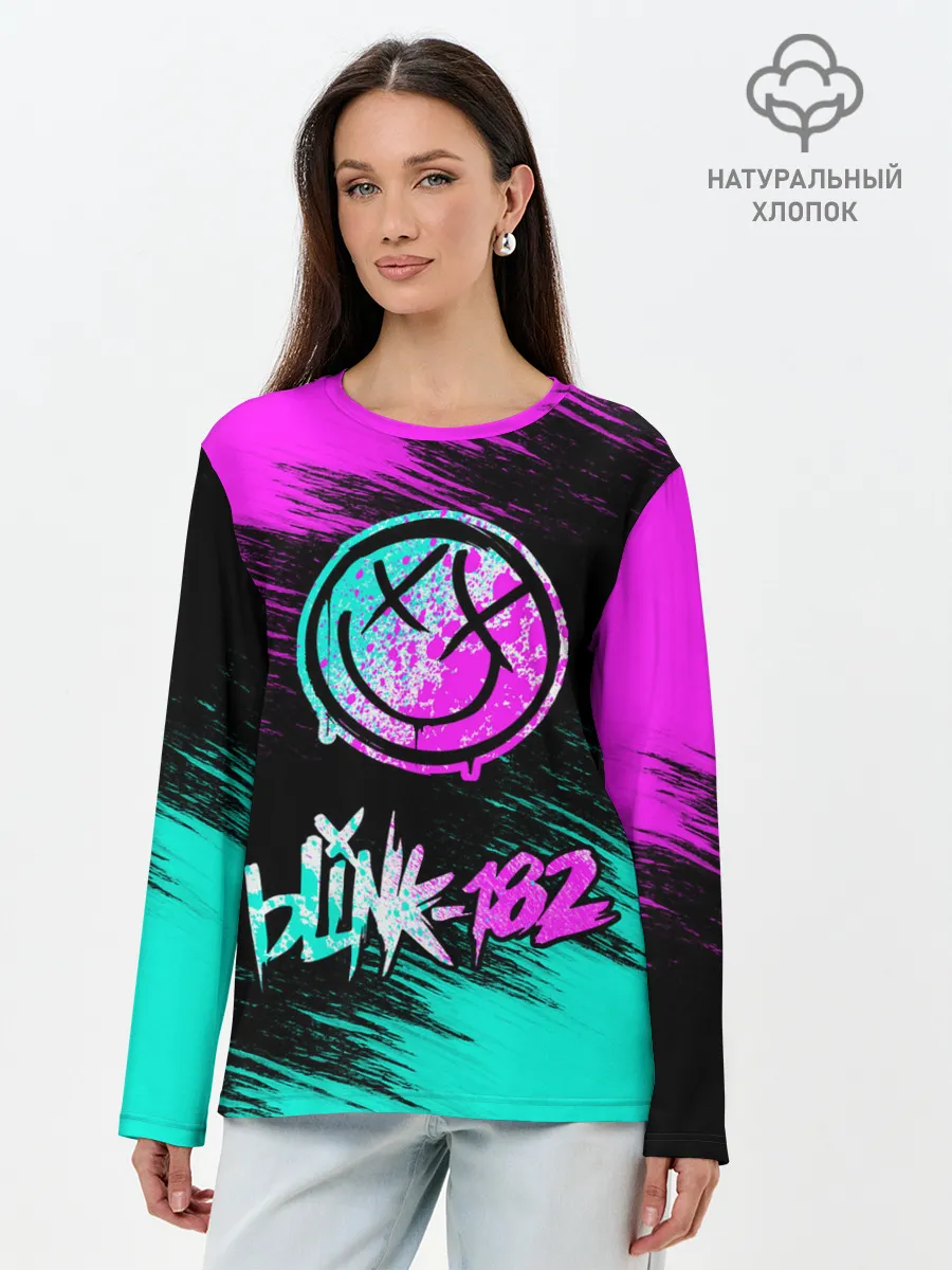 Лонгслив женский. Хлопок / Blink-182
