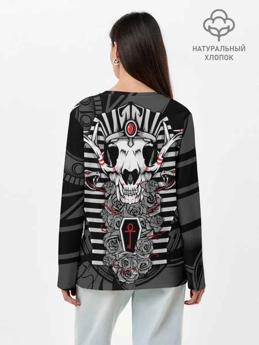 Лонгслив женский. Хлопок / Anubis - dead god