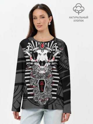 Лонгслив женский. Хлопок / Anubis - dead god