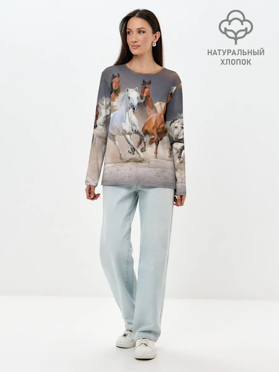 Лонгслив женский. Хлопок / Табун