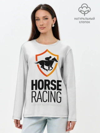 Лонгслив женский. Хлопок / Horse racing