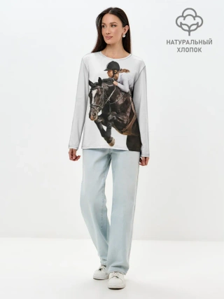 Лонгслив женский. Хлопок / Наездница