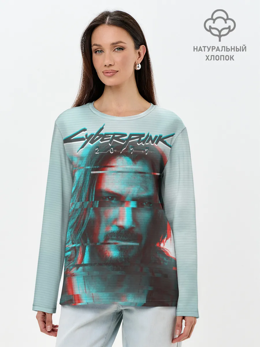 Лонгслив женский. Хлопок / Cyberpunk 2077