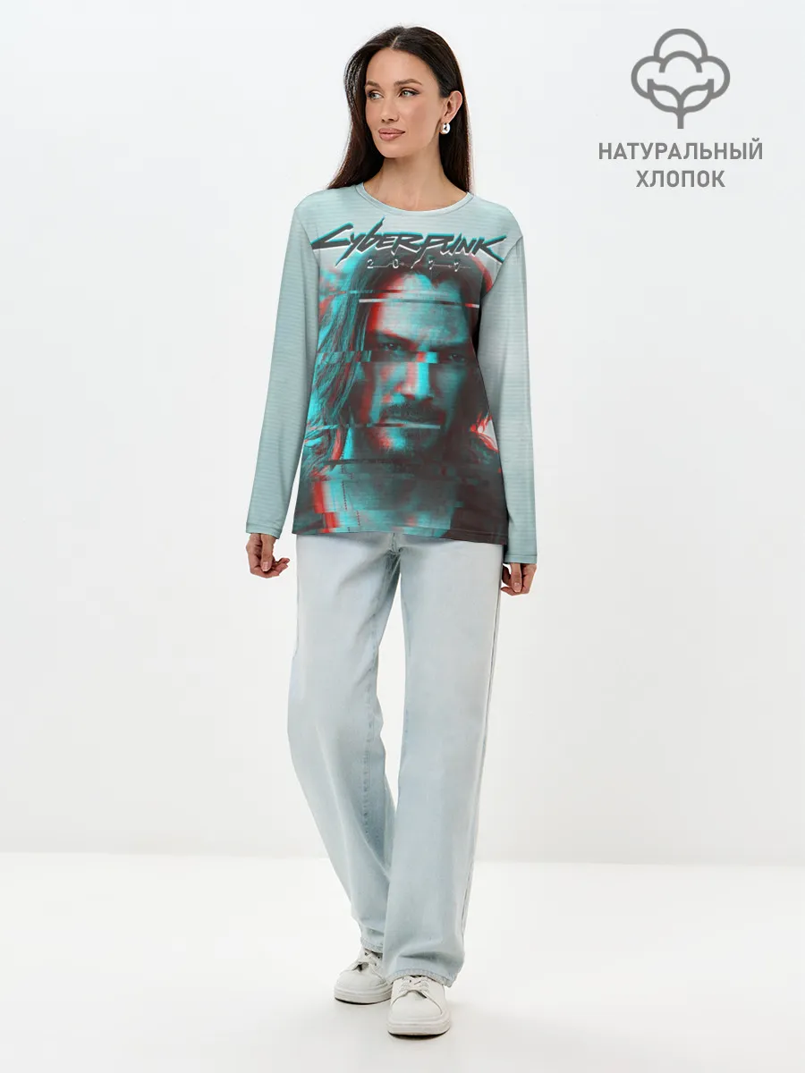 Лонгслив женский. Хлопок / Cyberpunk 2077