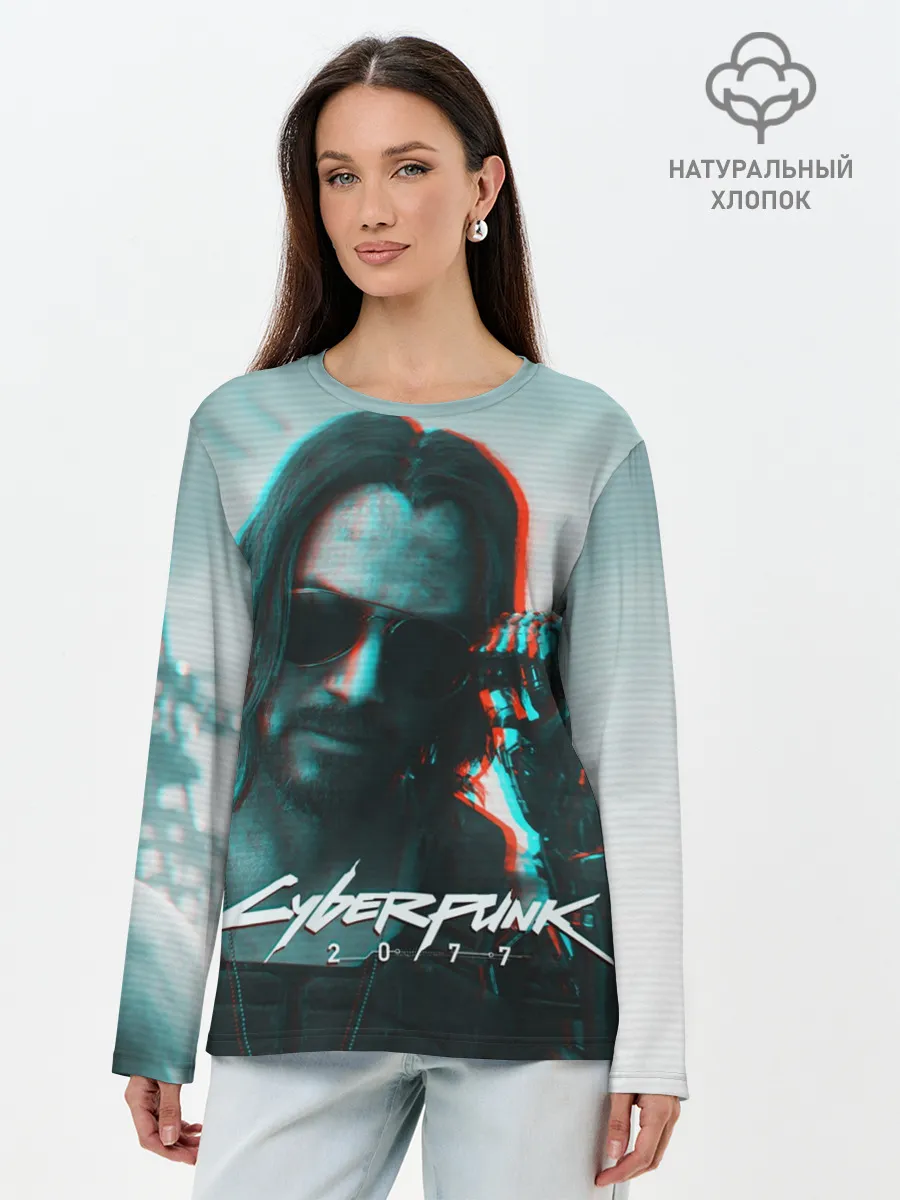 Лонгслив женский. Хлопок / Cyberpunk 2077