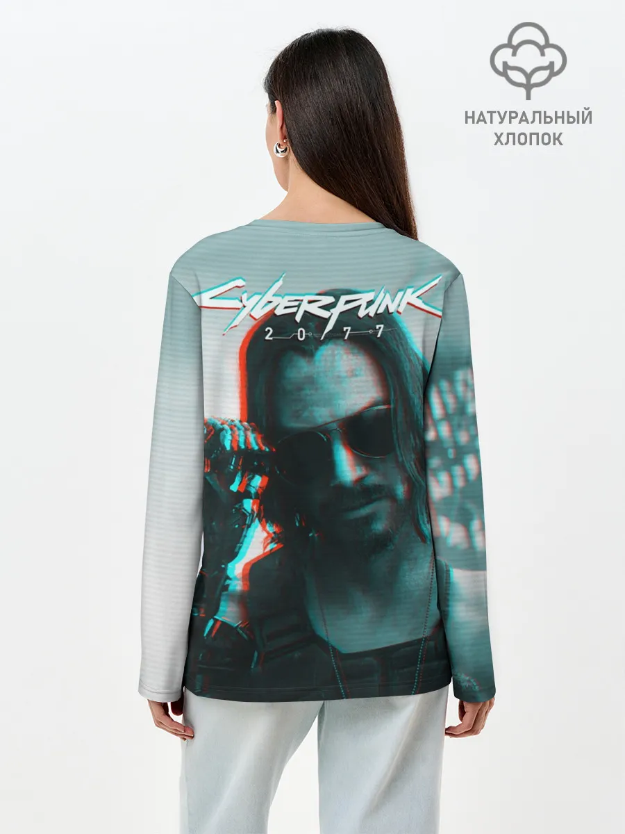 Лонгслив женский. Хлопок / Cyberpunk 2077