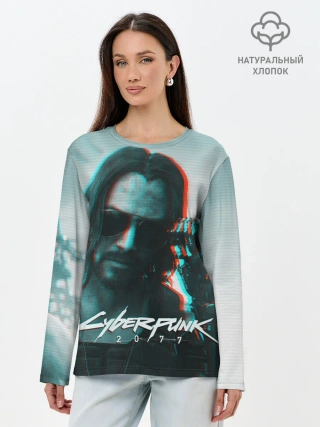 Лонгслив женский. Хлопок / Cyberpunk 2077
