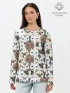 Лонгслив женский. Хлопок / Котики
