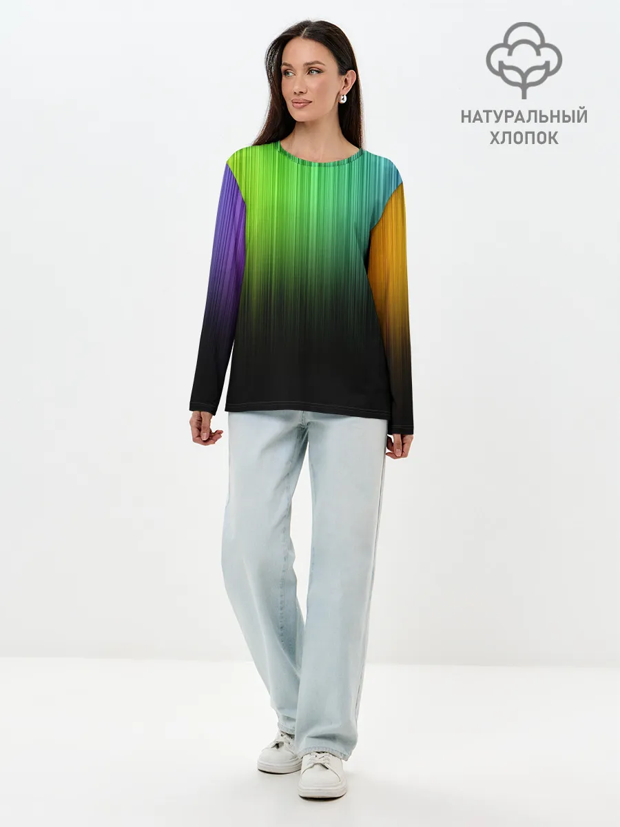 Лонгслив женский. Хлопок / Неоновый Свет