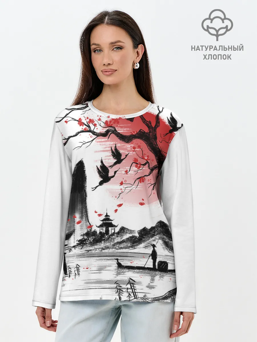 Лонгслив женский. Хлопок / ЯПОНСКАЯ МЕЧТА | JAPAN DREAM