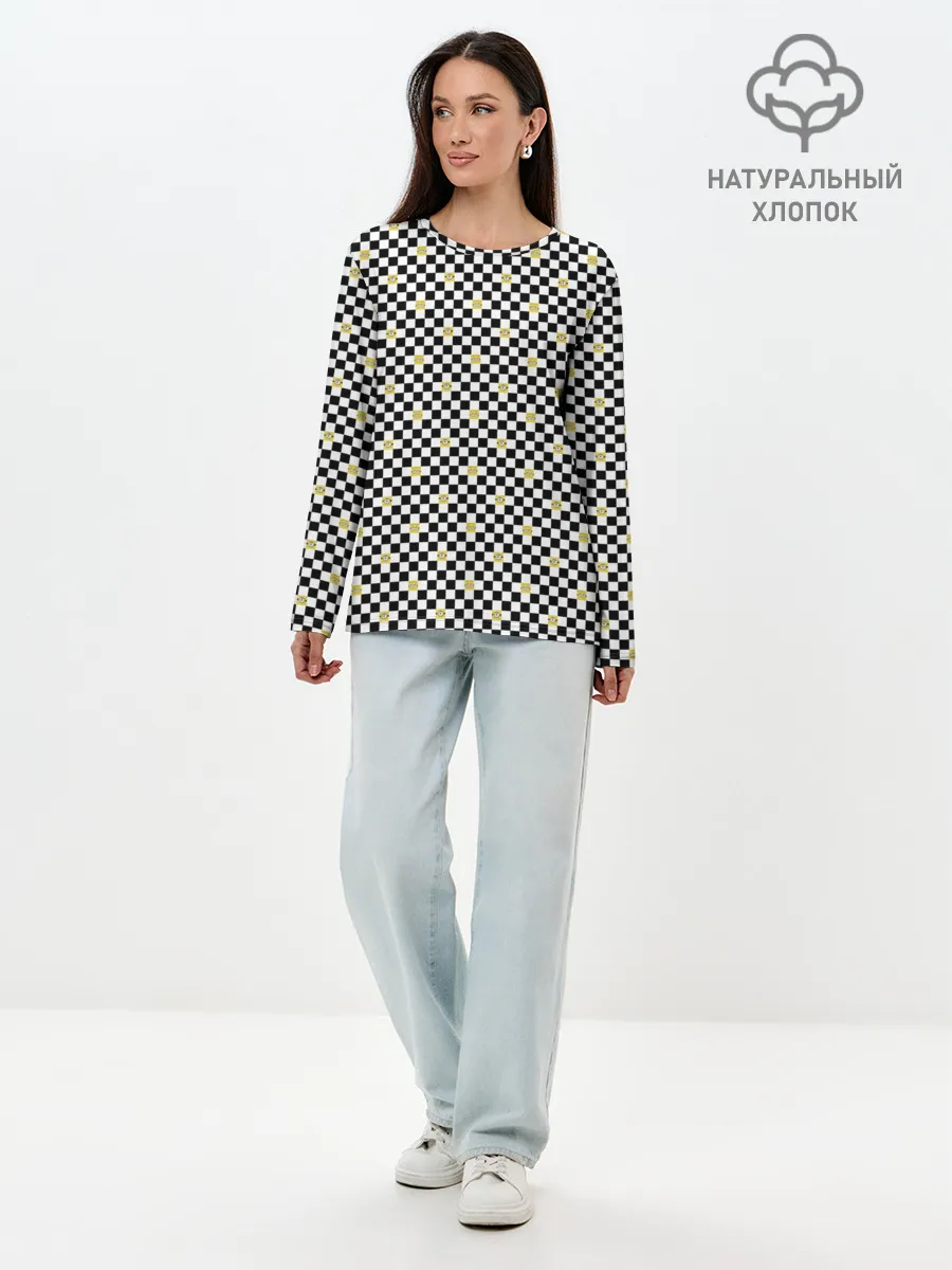 Лонгслив женский. Хлопок / Бойчик