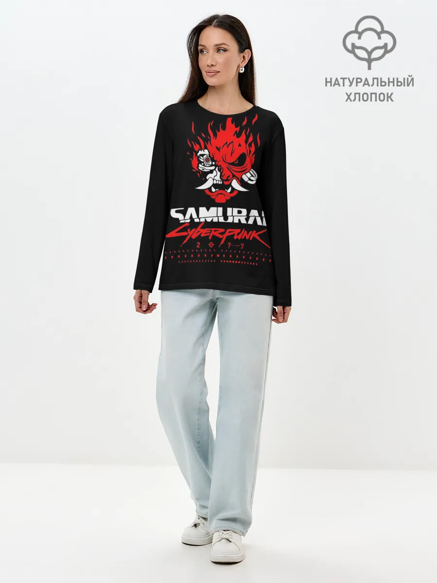 Лонгслив женский. Хлопок / Cyberpunk 2077
