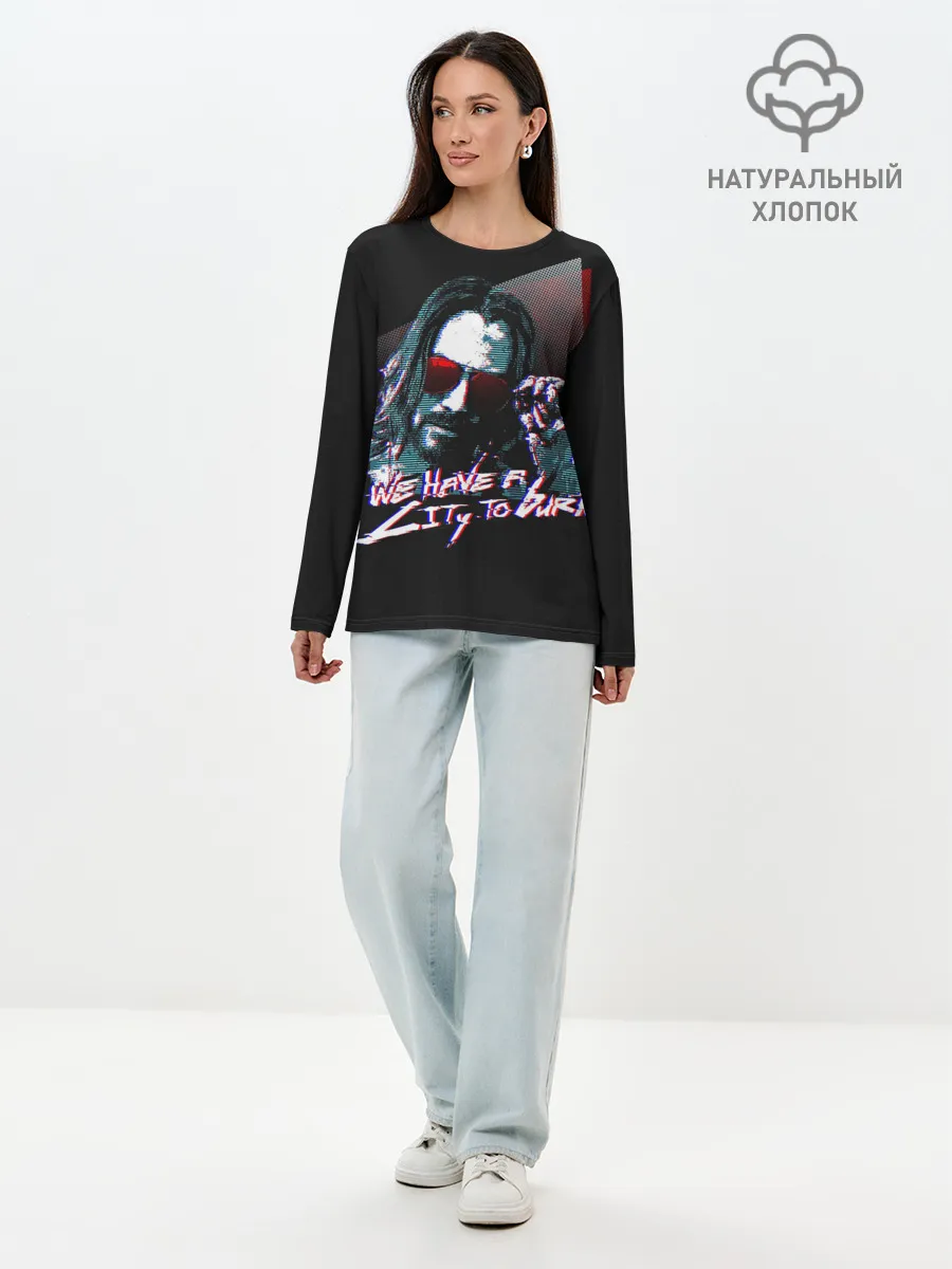 Лонгслив женский. Хлопок / Cyberpunk 2077