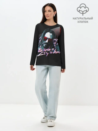 Лонгслив женский. Хлопок / Cyberpunk 2077