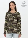 Лонгслив женский. Хлопок / Камуфляж