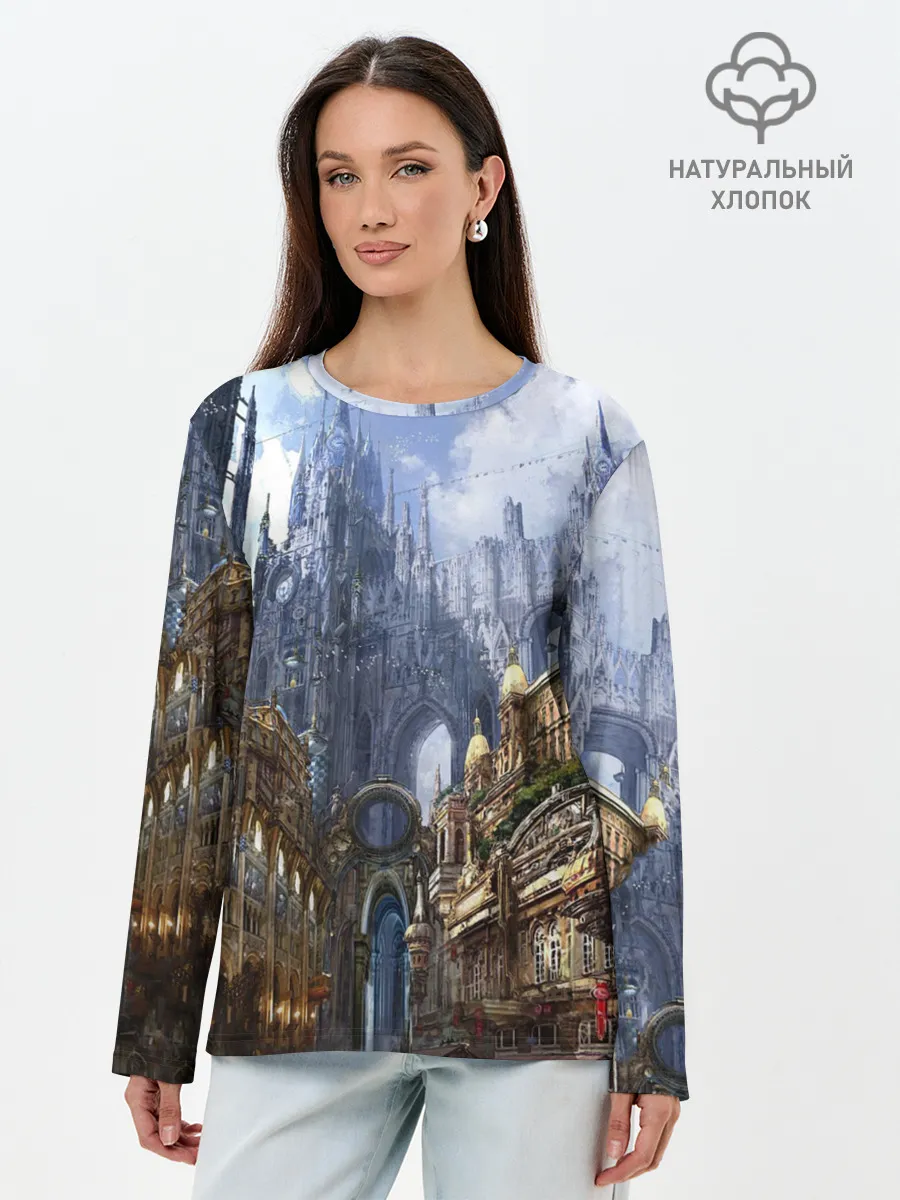 Лонгслив женский. Хлопок / Древний город