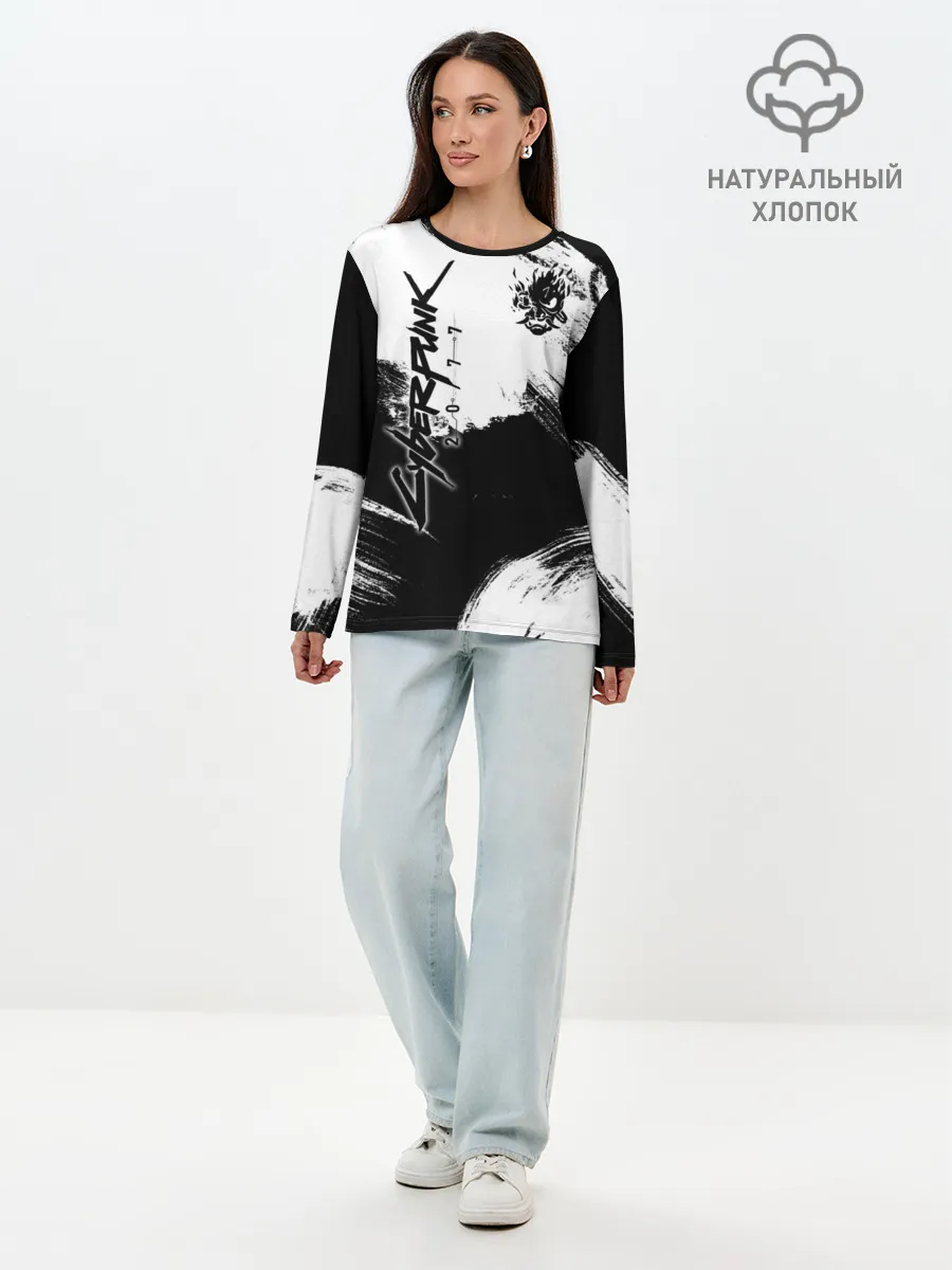 Лонгслив женский. Хлопок / Cyberpunk 2077