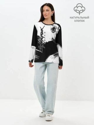 Лонгслив женский. Хлопок / Cyberpunk 2077