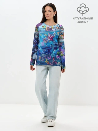 Лонгслив женский. Хлопок / Покемон 2000