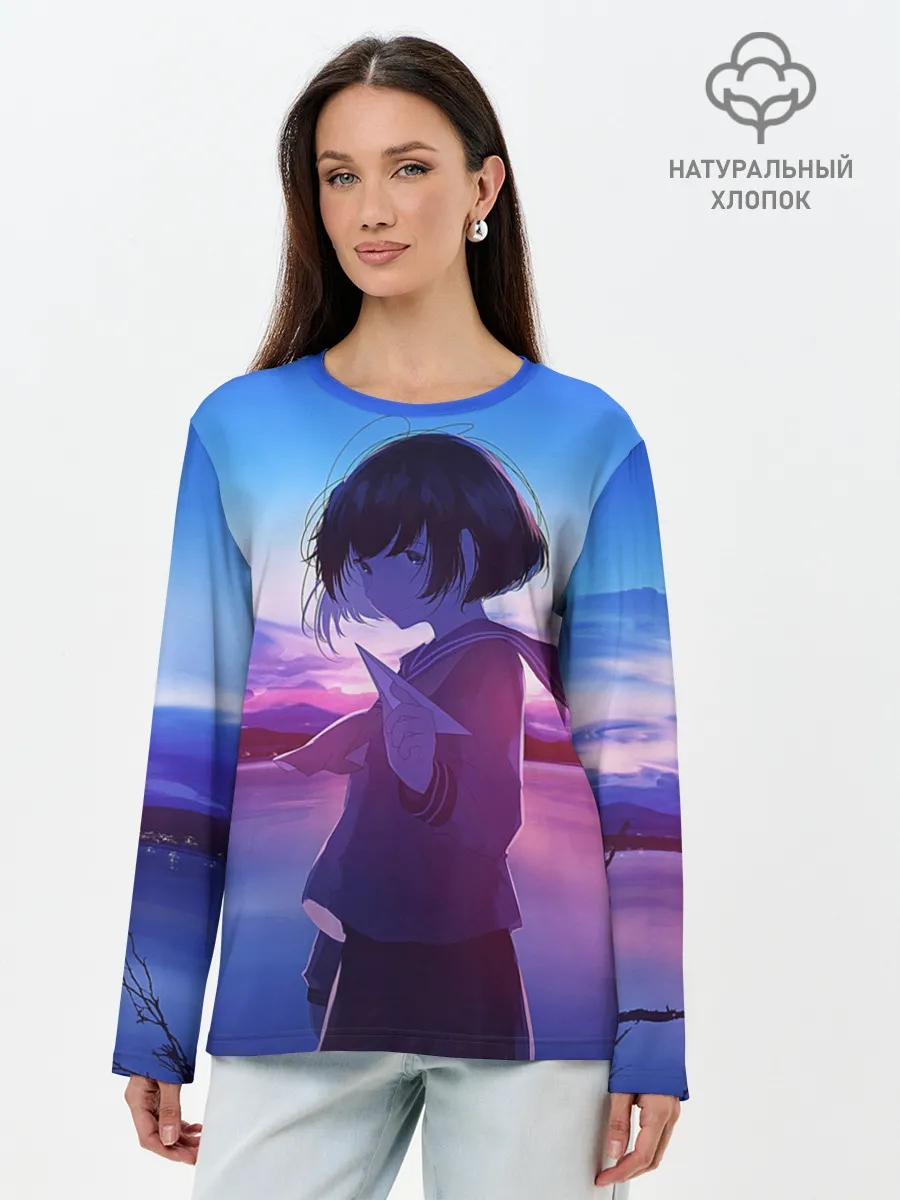 Лонгслив женский. Хлопок / Anime Sunset