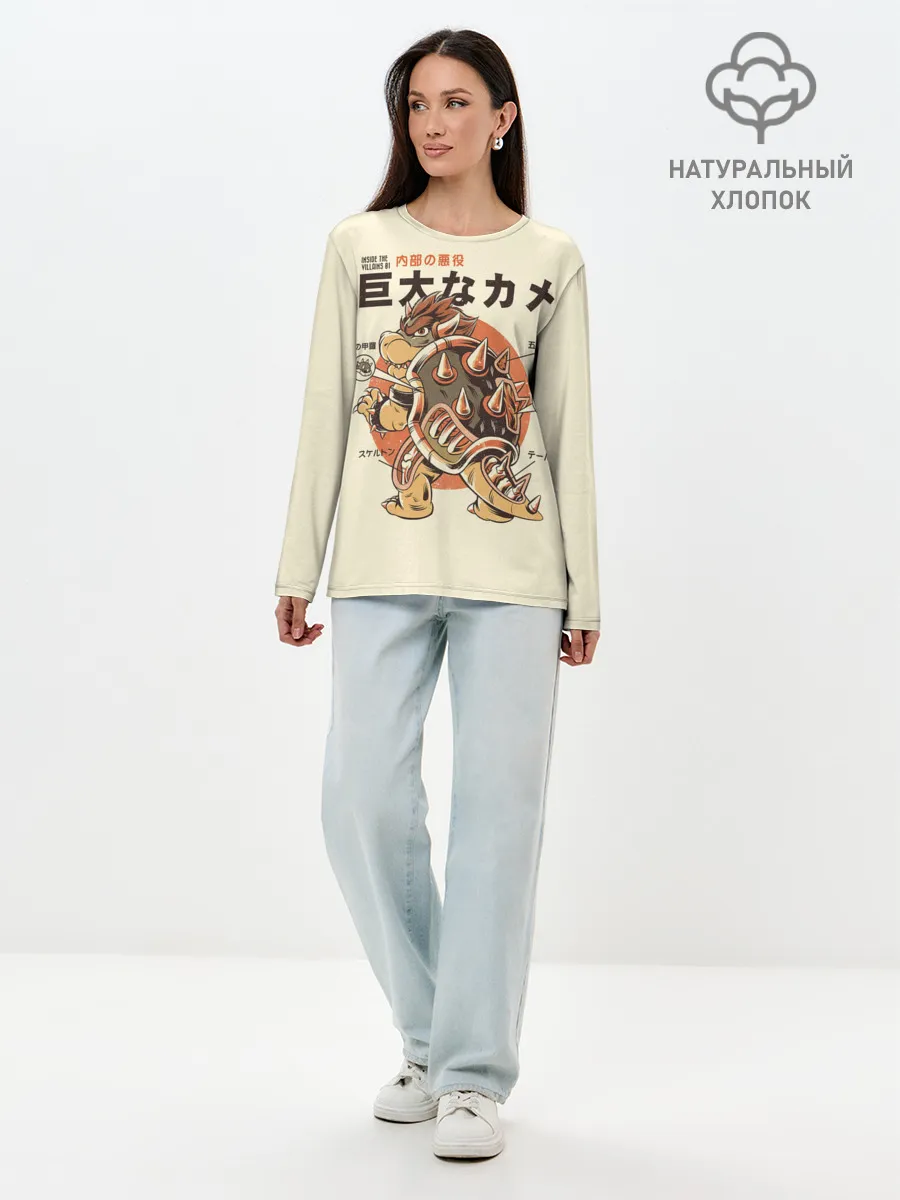 Лонгслив женский. Хлопок / Bowserzilla - Super Mario Bros